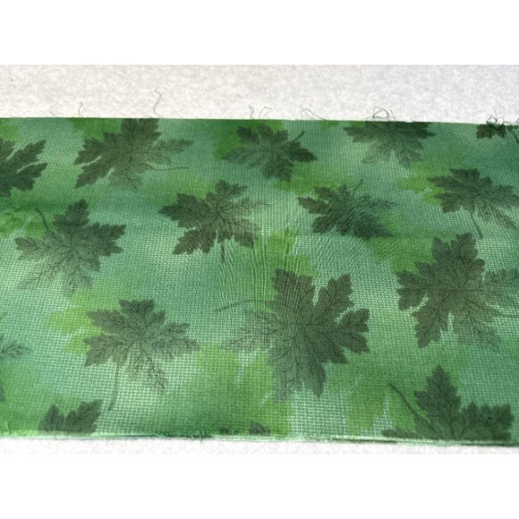Green Leaf Print Cotton Fabric Panel 8x44" Made in Japan for Crafting & Sewing P - Picture 3 of 6